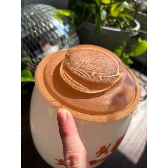 Vintage glass Bartlett Collins gingerbread Christmas cookie jar brown - Picture 3 of 10